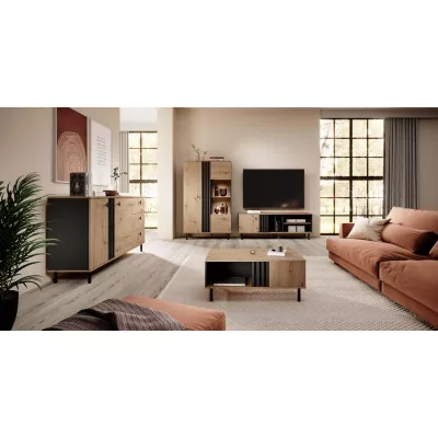 Stolek pod televizi 138 cm CHATOM - dub artisan / antracitový