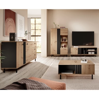 Vitrína do obýváku CHATOM - dub artisan / antracitová