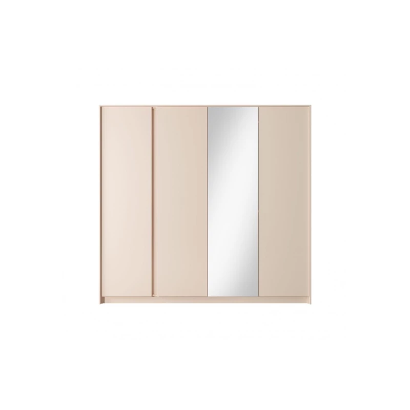 Velká zrcadlová šatní skříň 220 cm SLOCOMB - béžová