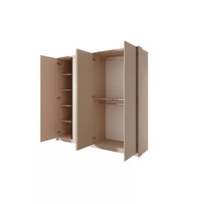 Velká zrcadlová šatní skříň 220 cm SLOCOMB - béžová