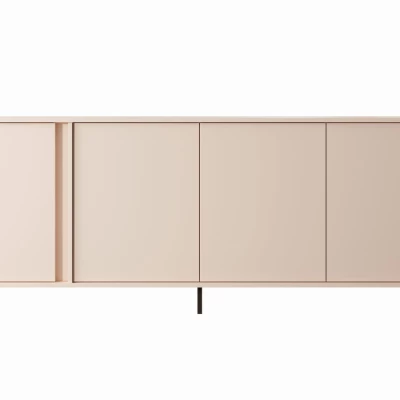 Široká komoda s dvířky 203 cm SLOCOMB - béžová