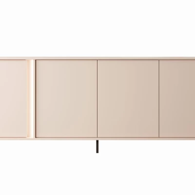 Široká komoda s dvířky 203 cm SLOCOMB - béžová