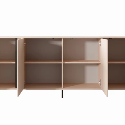 Široká komoda s dvířky 203 cm SLOCOMB - béžová