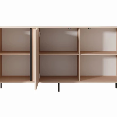 Široká komoda s dvířky 153 cm SLOCOMB - béžová