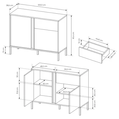 Kombinovaná komoda SLOCOMB - béžová