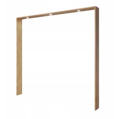 Velká šatní skříň 230 cm HELFIN - dub kraft zlatý / bílá