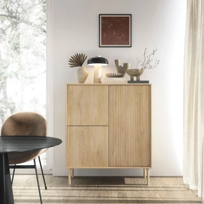 Vysoká komoda s dvířky TUSCUBIA - dub cremona