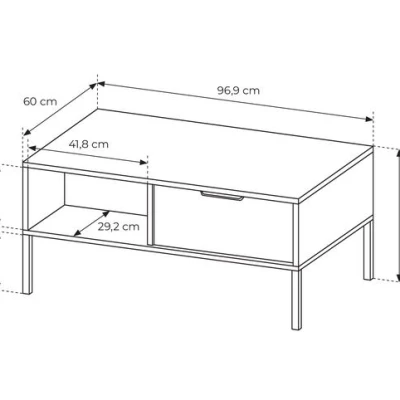 Konferenční stolek HARTSELE - antracitový