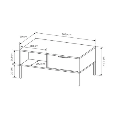 Konferenční stolek HARTSELE - antracitový