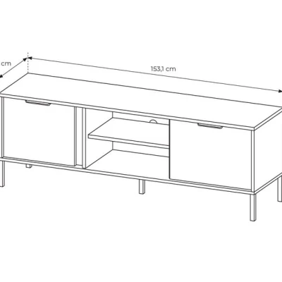 TV stolek 153 cm HARTSELE - antracitový