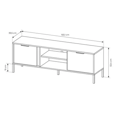 TV stolek 153 cm HARTSELE - antracitový