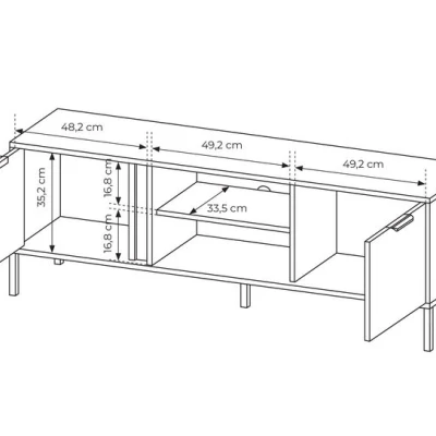 TV stolek 153 cm HARTSELE - antracitový