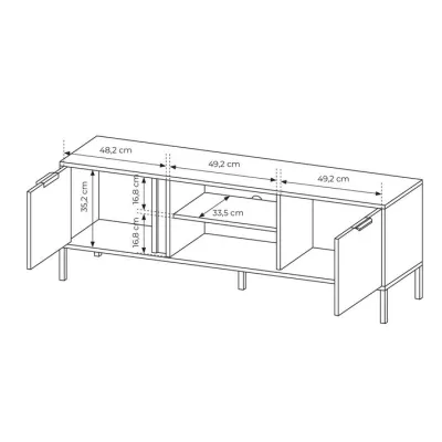 TV stolek 153 cm HARTSELE - antracitový
