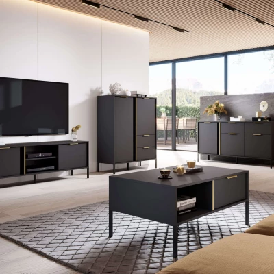 Široký TV stolek 203 cm HARTSELE - antracitový