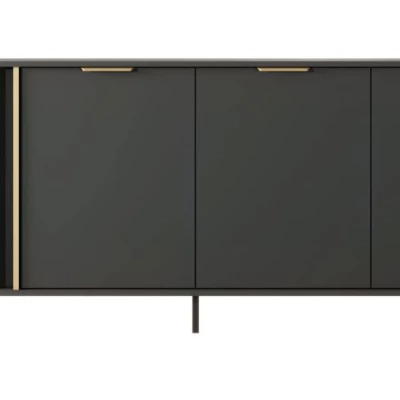 Široká komoda s dvířky HARTSELE - antracitová