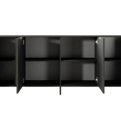 Široká komoda s dvířky HARTSELE - antracitová