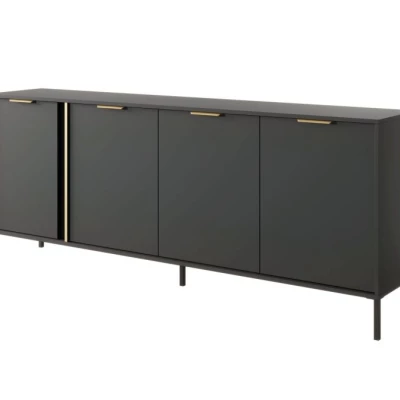 Široká komoda s dvířky HARTSELE - antracitová