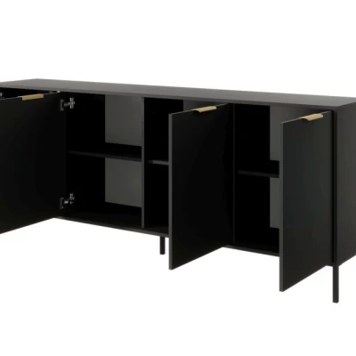 Široká komoda s dvířky HARTSELE - antracitová