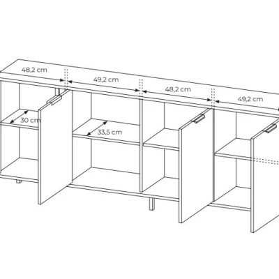 Široká komoda s dvířky HARTSELE - antracitová