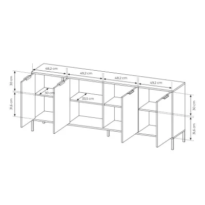 Široká komoda s dvířky HARTSELE - antracitová