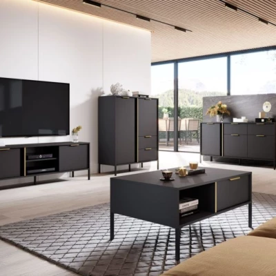 Komoda s dvířky HARTSELE - antracitová