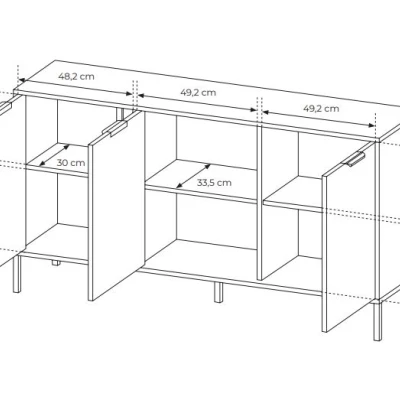 Komoda s dvířky HARTSELE - antracitová