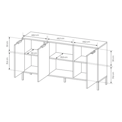 Komoda s dvířky HARTSELE - antracitová