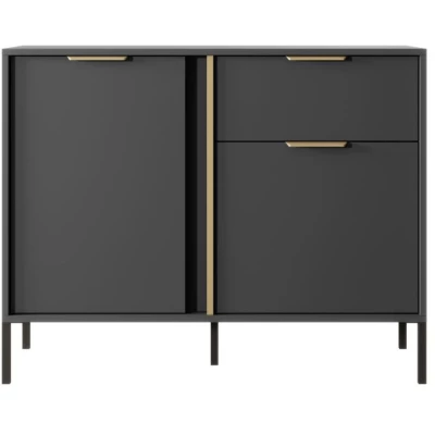 Úzká kombinovaná komoda HARTSELE - antracitová