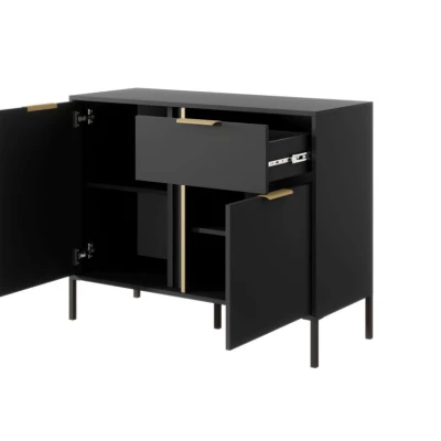 Úzká kombinovaná komoda HARTSELE - antracitová