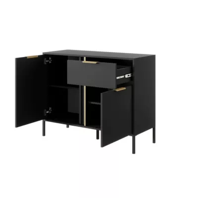 Úzká kombinovaná komoda HARTSELE - antracitová