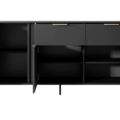 Široká kombinovaná komoda HARTSELE - antracitová