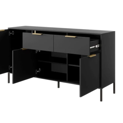 Široká kombinovaná komoda HARTSELE - antracitová