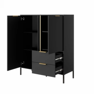 Vysoká kombinovaná komoda HARTSELE - antracitová