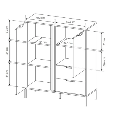 Vysoká kombinovaná komoda HARTSELE - antracitová