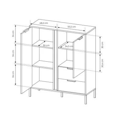 Vysoká kombinovaná komoda HARTSELE - antracitová