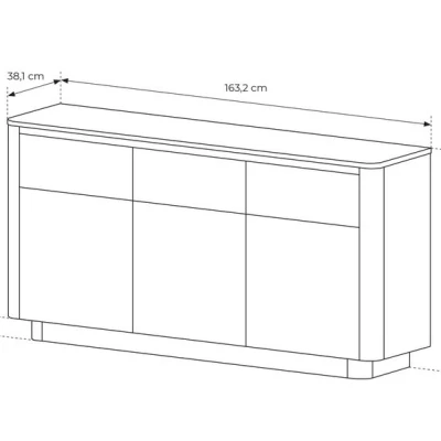 Široká kombinovaná komoda FOLEY - dub cremona / černá