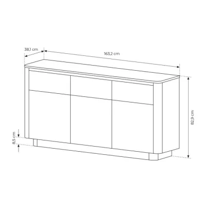 Široká kombinovaná komoda FOLEY - dub cremona / černá