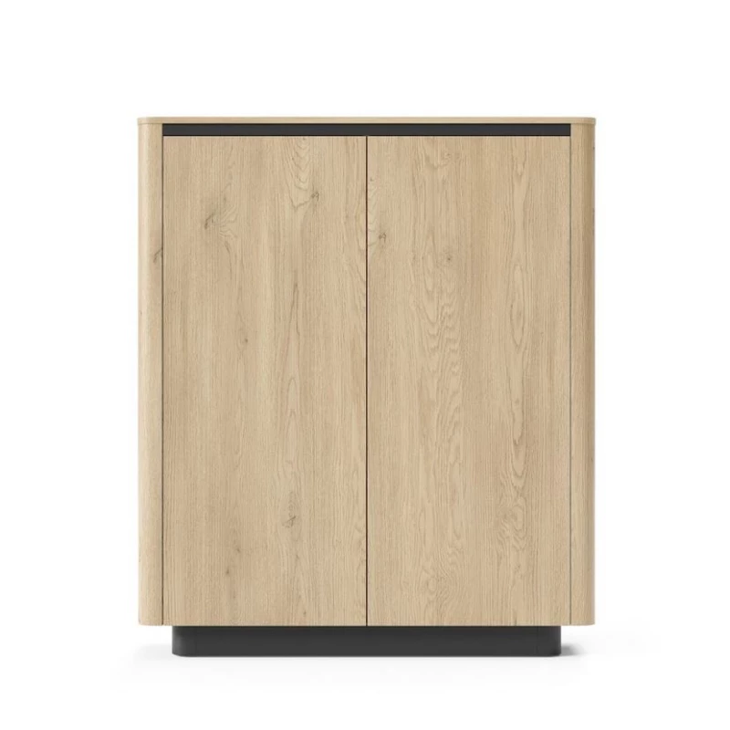 Vysoká komoda s dvířky FOLEY - dub cremona / černá
