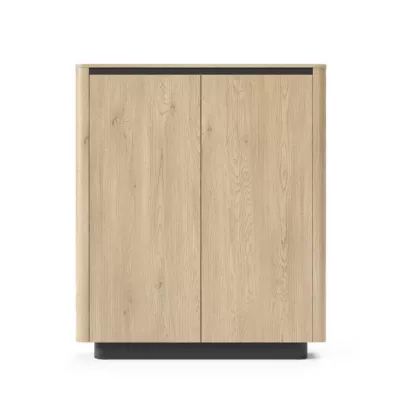 Vysoká komoda s dvířky FOLEY - dub cremona / černá