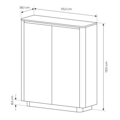 Vysoká komoda s dvířky FOLEY - dub cremona / černá