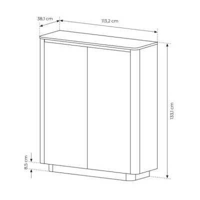 Vysoká komoda s dvířky FOLEY - dub cremona / černá