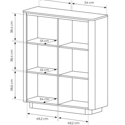 Vysoká komoda s dvířky FOLEY - dub cremona / černá