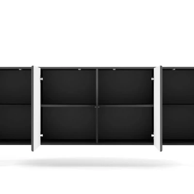 Široká komoda s dvířky BOAZ - černá