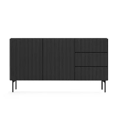 Komoda s dvířky a šuplíky BOAZ - černá