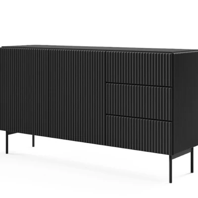 Komoda s dvířky a šuplíky BOAZ - černá