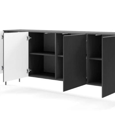 Široká komoda s dvířky BOAZ - černá