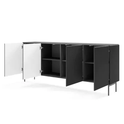 Široká komoda s dvířky BOAZ - černá