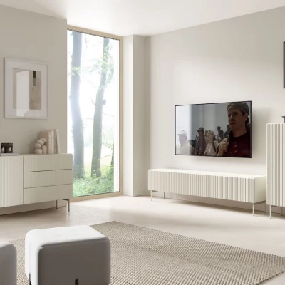 Komoda s dvířky a šuplíky BOAZ - kašmír