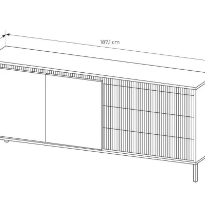 Kombinovaná široká komoda MOULTON - černá