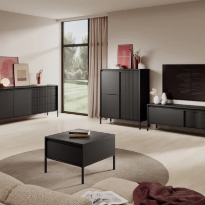 Kombinovaná široká komoda MOULTON - černá